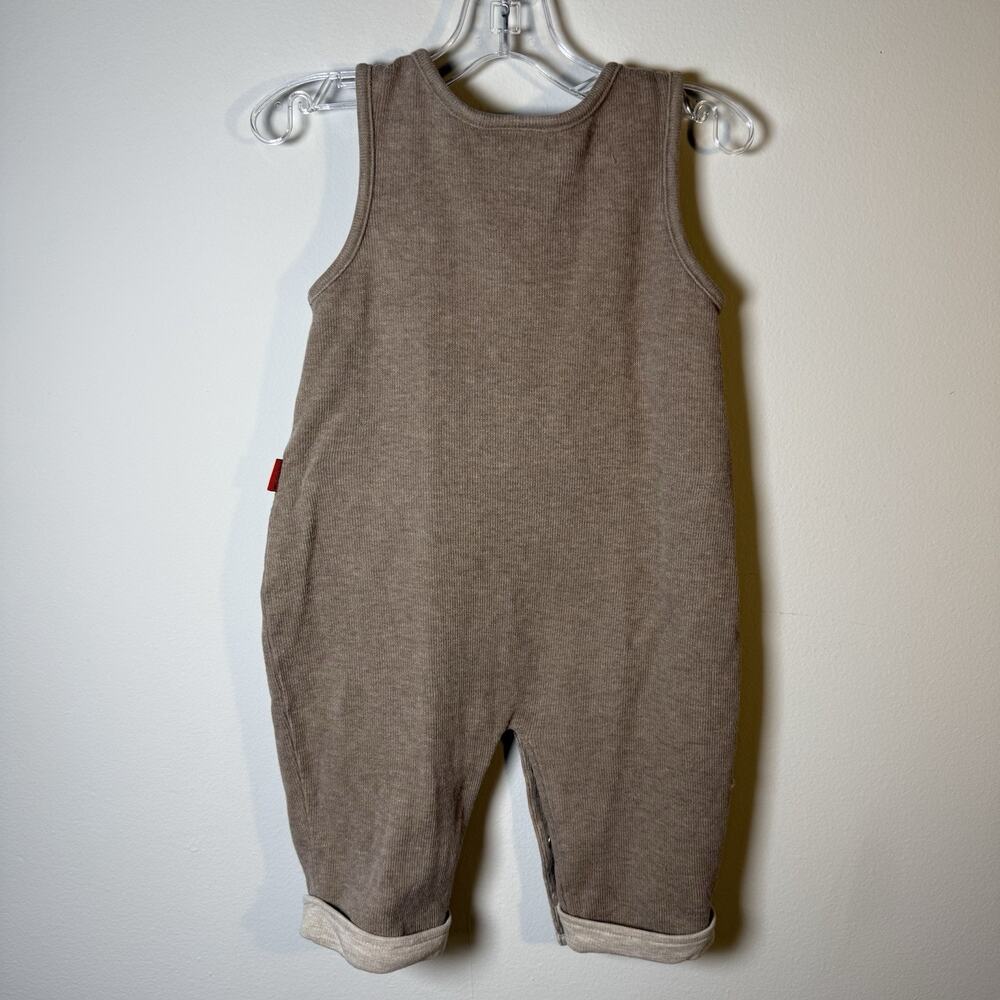 Vintage Carter’s Baby Romper Overalls 12M Brown Bear Car Applique One Piece - Picture 6 of 9